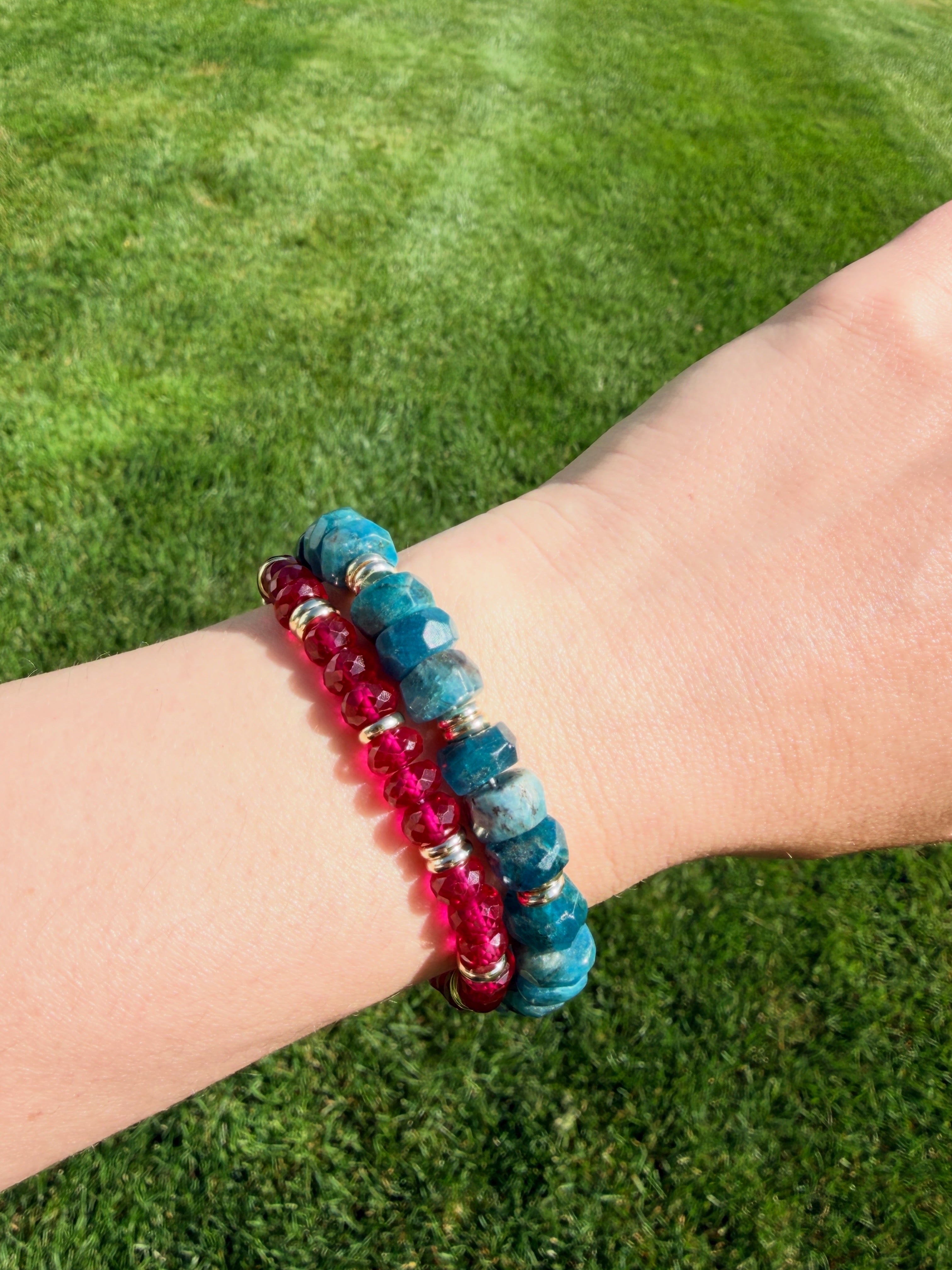 Ruby Bracelet with Gold Accent Beads